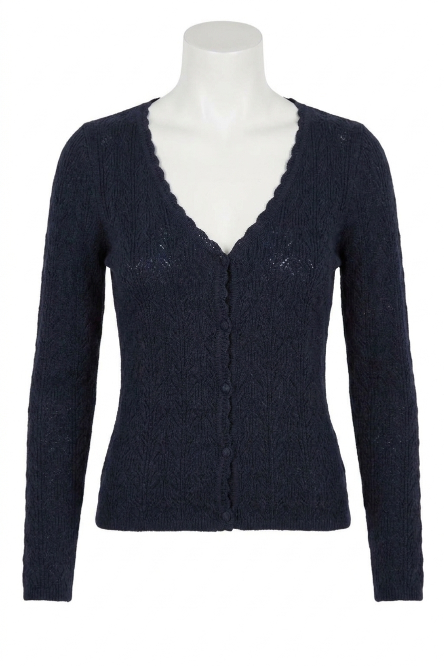 NEW SKIES ARE BLUE skyler crochet cardigan in navy